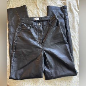 Aritzia black leather Melina pants (tall)
